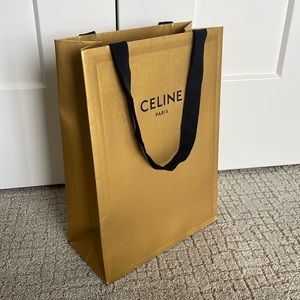 Holiday edition Celine gold foil gift bag